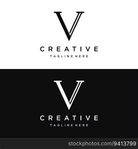 Initial V Minimal letter logo design with a modern and luxurious geometric shape. Logo for business, brand, company, business card or identity and fashion.