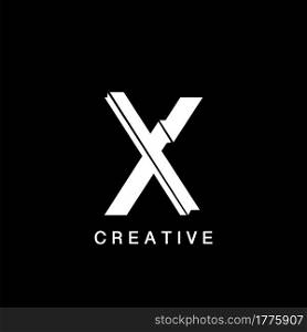 Initial X Letter Flat Logo Abstract Technology Vector Design Concept.