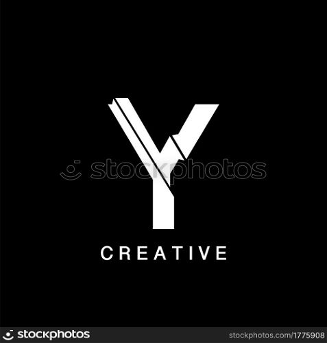 Initial Y Letter Flat Logo Abstract Technology Vector Design Concept.