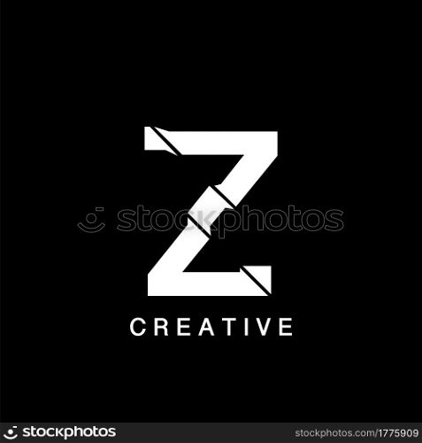 Initial Z Letter Flat Logo Abstract Technology Vector Design Concept.