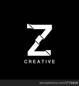 Initial Z Letter Flat Logo Abstract Technology Vector Design Concept.