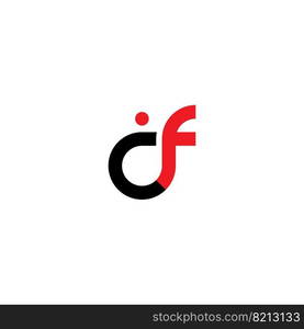 initials c and f cf letter logo icon vector design