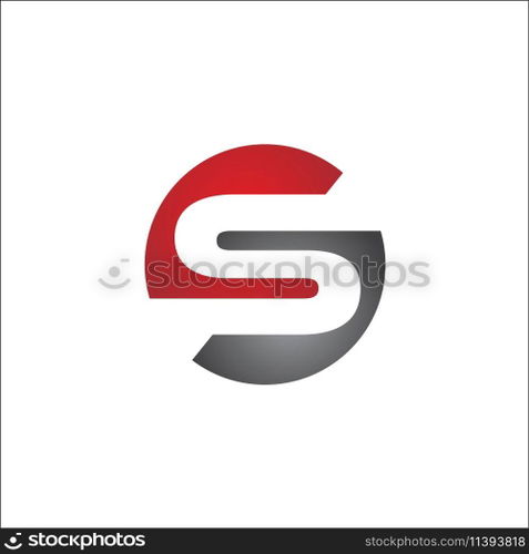 initials S Logo vector Template circle solid two color
