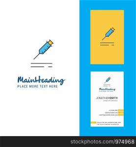 Injection Creative Logo and business card. vertical Design Vector