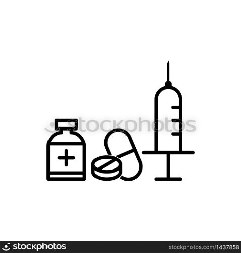 injection syringe flat icon vector logo design trendy illustration signage symbol graphic simple