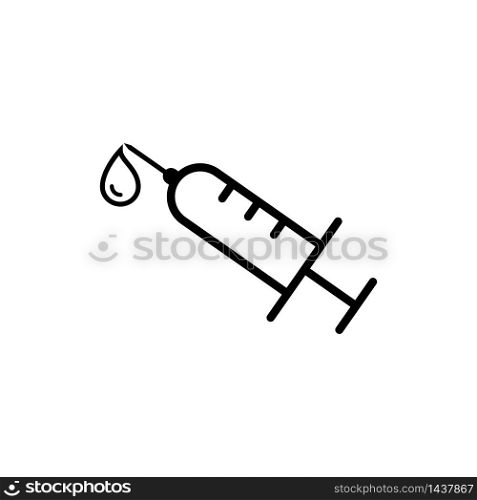 injection syringe flat icon vector logo design trendy illustration signage symbol graphic simple