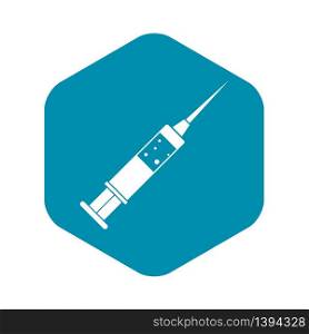 Injection syringe icon. Simple illustration of injection syringe vector icon for web. Injection syringe icon, simple style