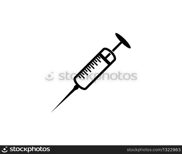 Injection syringe symbol illustration