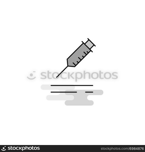 Injection Web Icon. Flat Line Filled Gray Icon Vector