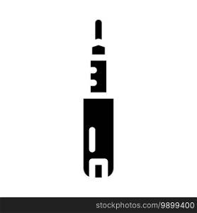 injector insulin glyph icon vector. injector insulin sign. isolated contour symbol black illustration. injector insulin glyph icon vector illustration