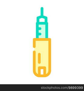 injector insulin line icon vector. injector insulin color sign. isolated symbol illustration. injector insulin color icon vector illustration