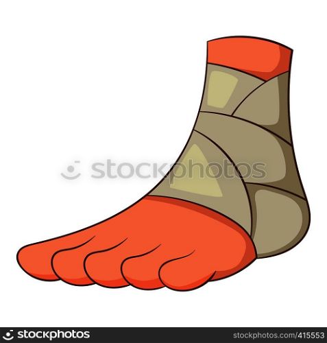 Injured ankle icon. Cartoon illustration of injured ankle vector icon for web. Injured ankle icon, cartoon style