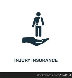 Injury Insurance creative icon. Simple element illustration. Injury Insurance concept symbol design from insurance collection. Can be used for mobile and web design, apps, software, print.. Injury Insurance icon. Line style icon design from insurance icon collection. UI. Illustration of injury insurance icon. Pictogram isolated on white. Ready to use in web design, apps, software, print.
