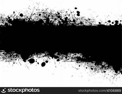 Ink black banner with ink splat design with copy space