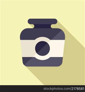 Ink bottle icon flat vector. Paper hand. Text pencil. Ink bottle icon flat vector. Paper hand