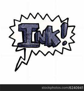 ink cartoon with speech bubble