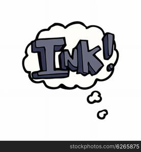 ink cartoon with thought bubble