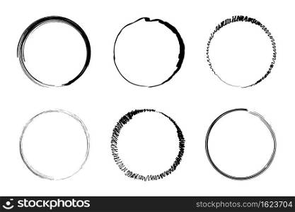 Ink circle icon. Grunge round frame. Abstract texture. Design element. Hand drawn. Vector illustration. Stock image. EPS 10.. Ink circle icon. Grunge round frame. Abstract texture. Design element. Hand drawn. Vector illustration. Stock image.