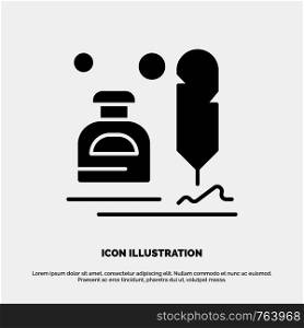 Ink, Erite, Fur, Letter, Office, solid Glyph Icon vector
