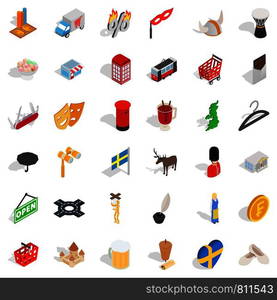 Ink icons set. Isometric style of 36 ink vector icons for web isolated on white background. Ink icons set, isometric style