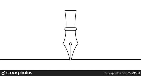 ink pen draws a straight line, vector pen tool one line art