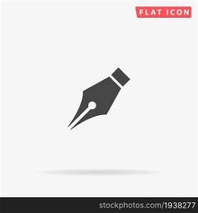 Ink Pen flat vector icon. Hand drawn style design illustrations.. Ink Pen flat vector icon
