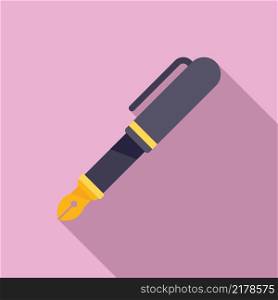 Ink pen icon flat vector. Text write. Hand pencil. Ink pen icon flat vector. Text write