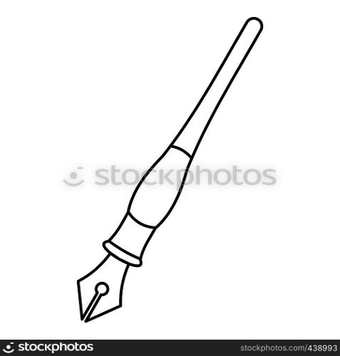 Ink pen icon in outline style isolated vector illustration. Ink pen icon outline