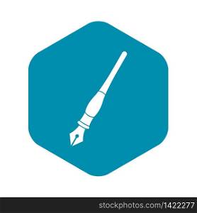 Ink pen icon in simple style isolated vector illustration. Ink pen icon simple