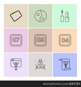 ink , pencil , pen , calender , months , cosmetics , household , year , dates , countinng , washroom , items ,icon, vector, design, flat, collection, style, creative, icons