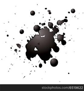 ink splash with a 3d effect isolated on a white background. 3d ink