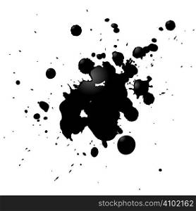 ink splash with a 3d effect isolated on a white background