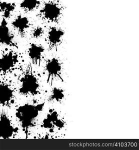 Ink splat border with room for copy space in black and white