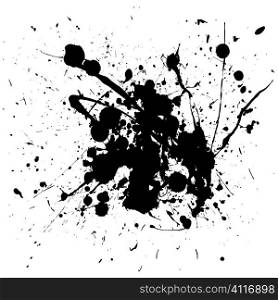 Ink splat image or icon on white background with spray