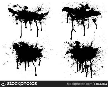 Ink splats with four different variations ideal to place text over