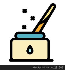 Ink tool icon. Outline ink tool vector icon color flat isolated. Ink tool icon color outline vector