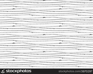 Inked rough horizontal lines on white.Hand drawn with ink seamless background.Monochrome rough texture.
