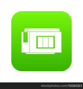 Inkjet printer cartridge icon digital green for any design isolated on white vector illustration. Inkjet printer cartridge icon digital green