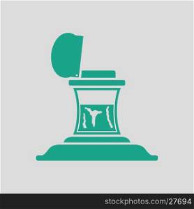Inkstand icon. Gray background with green. Vector illustration.