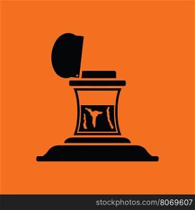 Inkstand icon. Orange background with black. Vector illustration.