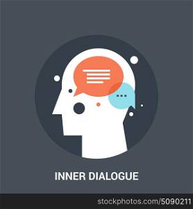 inner dialogue icon concept. Abstract vector illustration of inner dialogue icon concept