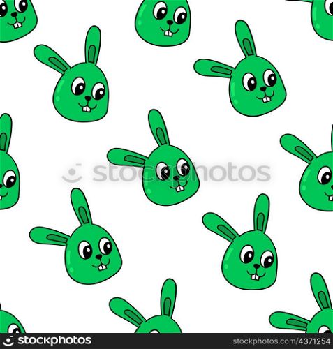 innocent green bunny seamless pattern textile print