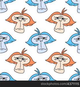 innocent monkey old face seamless pattern textile print