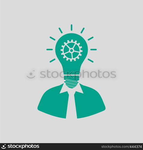 Innovation Icon. Green on Gray Background. Vector Illustration.