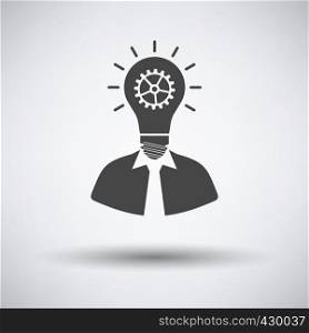 Innovation Icon on gray background, round shadow. Vector illustration.