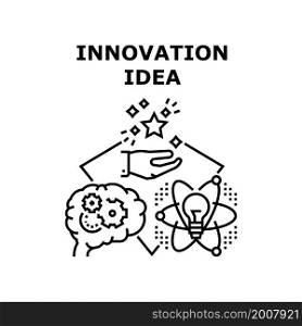 Innovation idea light bulb. business technology. mind solution. power brain. success creative innovation idea vector concept black illustration. Innovation idea icon vector illustration