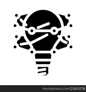 innovation light bulb glyph icon vector. innovation light bulb sign. isolated contour symbol black illustration. innovation light bulb glyph icon vector illustration