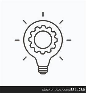 Innovation thin line symbol, cogwheel and lamp bulb Icon. Innovation logo. Vector Illustration. Innovation thin line symbol, cogwheel and lamp bulb Icon. Innovation logo. Vector Illustration. EPS10