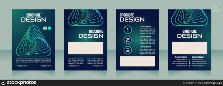 Innovations with AI blank brochure design. Template set with copy space for text. Premade corporate reports collection. Editable 4 paper pages. Bebas Neue, Audiowide, Roboto Light fonts used. Innovations with AI blank brochure design