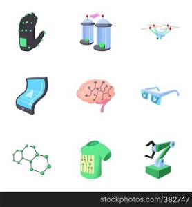 Innovative device icons set. Cartoon illustration of 9 innovative device vector icons for web. Innovative device icons set, cartoon style